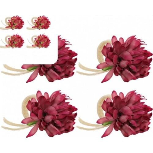 Delicate Lightweight Natural Faux Flower Serviette Buckle for Banquet
