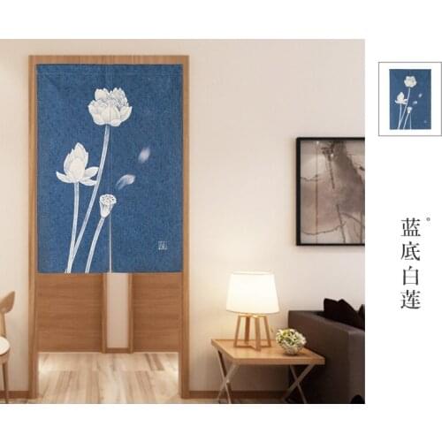 New Chinese classical carp fish wind window blind water Japanese style cotton and linen door curtain porch home decorations