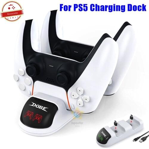 2021 New Dual Slot Fast Charging Dock Station Type-C Charger Charging Cable Charger for PS5 Gaming Controllers Handles Kit
