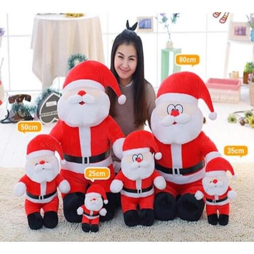 Fancytrader New Jumbo Santa Claus Plush Toy Big Giant Stuffed Soft Hot Red Merry Christmas Decoration Gift 80cm