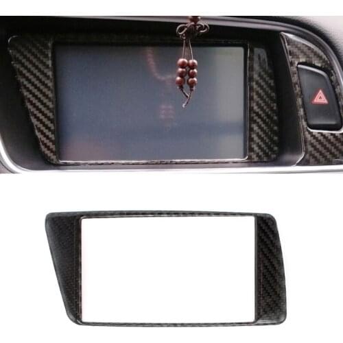 Carbon Fiber Navigation Dashboard Panel Screen Frame Cover Sticker Trim For Audi Q5 2009 2010 2011 2012 2013 2014 2015 2016 2017