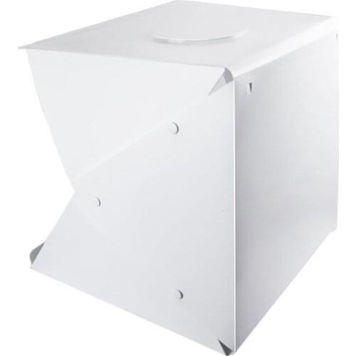 Portable Photo Studio Shooting Tent,16 Inch Small Foldable LED Light Box Softbox Kit with 4 Colors Backdrops for Photography, Bu