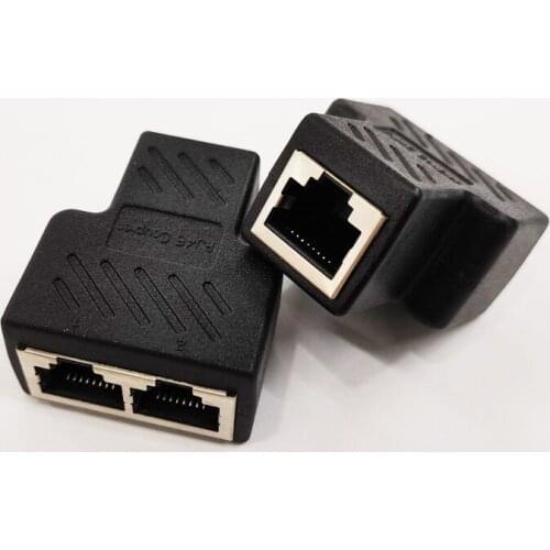 RJ45 8P8C Cat6 Female Plug To Dual RJ45 Female Splitter Network Ethernet Patch Cord Adapter With Shield/Free Shipping/1PC
