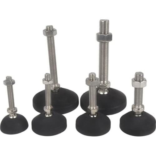 Adjustable Levelling Feet M8 M10 M12 M16 Thread Black Furniture Legs Feet Glide Pad