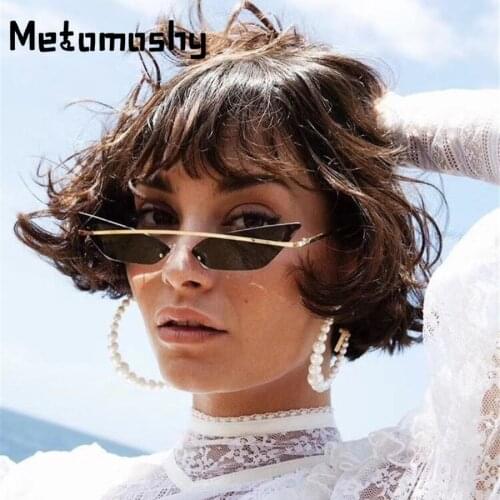 Fashion Triangle Sunglasses Women Men Hippie Cool Sun Glasses Rimless Cat Eye Sunglasses Mirror Glasses Gradient Lenses Eyewear