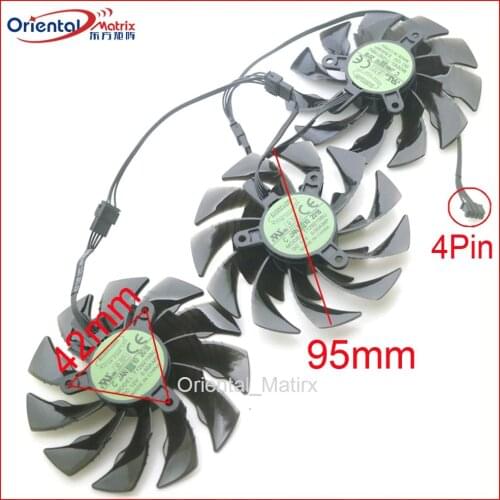 T129215BU 12V 0.50AMP 95mm GPU Fan For Gigabyte RTX 2060 GTX 1060 1070 1080 1080ti AORUS Super Graphics Card Cooling Fan 4Pin