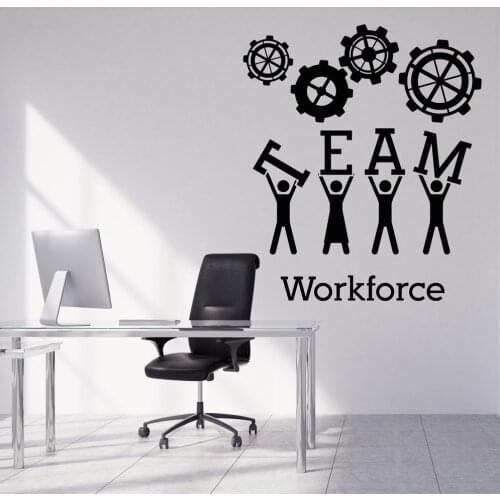 Team Business Work Wall Sticker Vinyl Decals Teamwork Office Interior Decoration Creative Black Wall Art Decal For Office ZB034