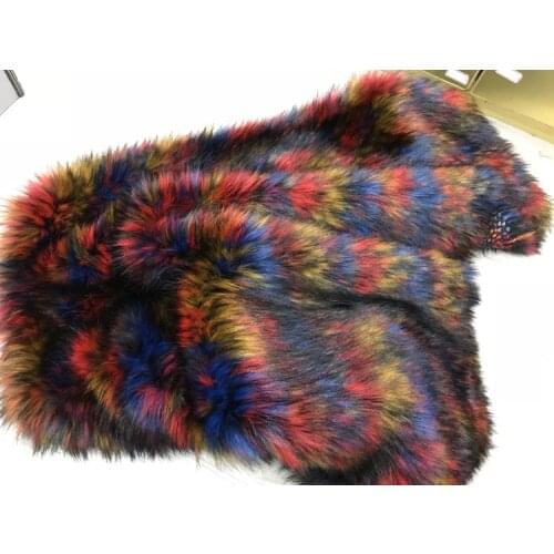 High-grade Colorful Fox fur,thick plush fabric imitation raccoon fur,felt cloth, fur collar material,160*45cm (half yard)/pcs