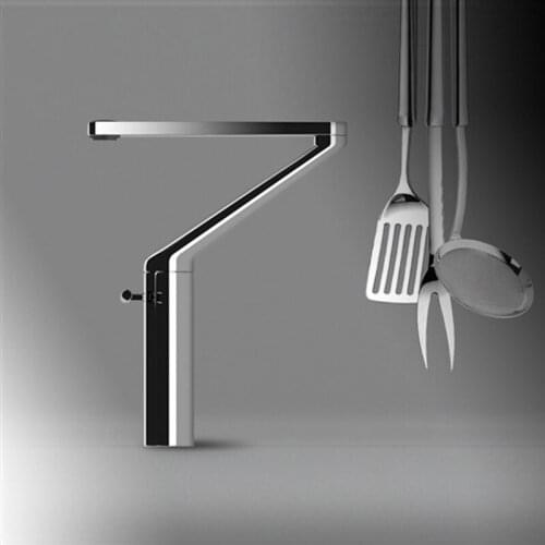 High-end Art High-quality Copper Seven Words Adjustable Single-hole Mixer Basin Faucet Manufacturer Wholesale