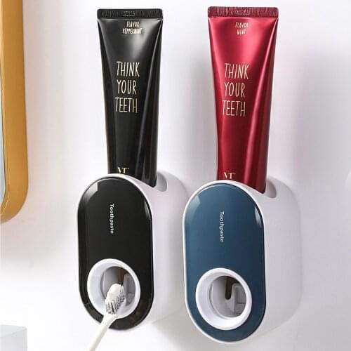 Wall-Mount Self-adhesive Automatic Toothpaste Dispenser Squeezer for Kids Adults Home Washroom Bathroom