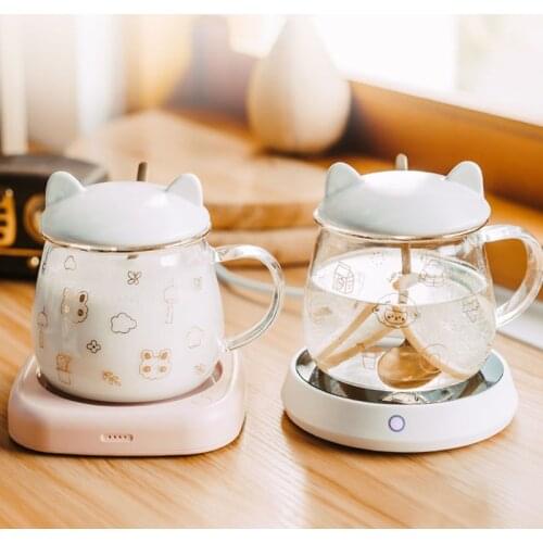 Japanese Rabbit/Sheep/Whale Glass Mug Cute Heat Insulation Cup Home Breakfast Cartoon Coffee Cup With Lid Spoon Drinking Glasses