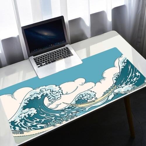 Japan The Great Wave of Kanagawa Art Mouse Pad Large Computer Gaming Accessories Mousepad Gamer Rubber Keyboard Laptop Desk Mat
