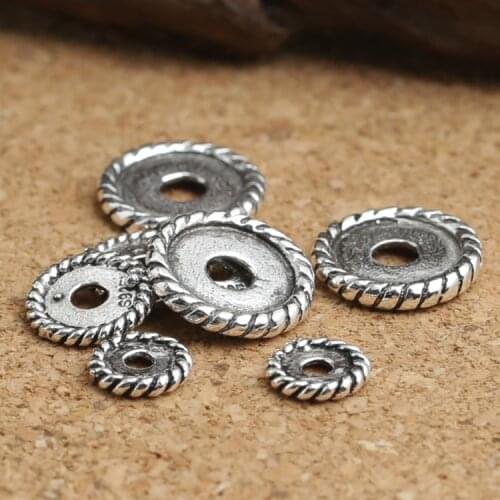 Real 925 silver jewelry beads jewelry spacers sterling silver Beads jewelry findings buddhist malas spacers