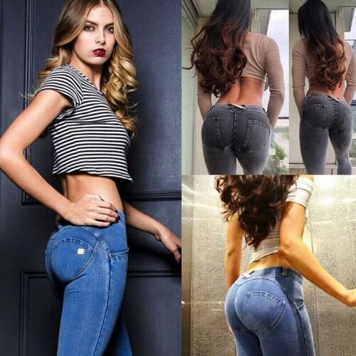 Women Low Waist Sexy Stretchy Hip Push Up Leggings Pencil Pants Slim Skinny Fashion Casual Long Trouser