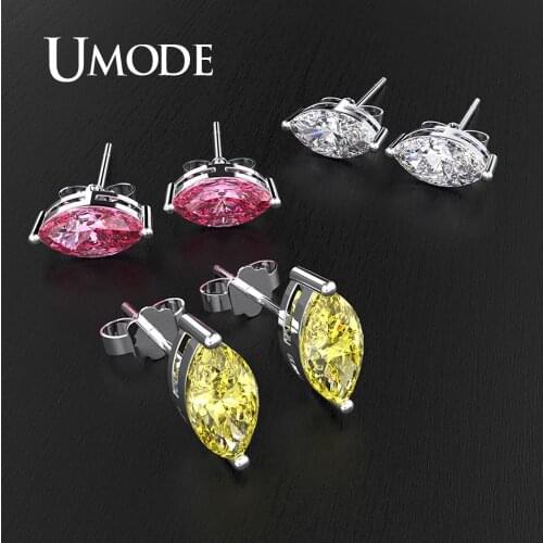 UMODE Cushion Stud Earrings Tiny Simple Girls Ear Studs Fashion Zirconia Womens Jewellery Accesoires Luxury Brand Jewelry UE0596