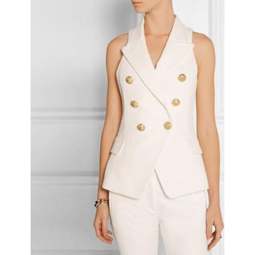 New 2021 spring summer womens Waistcoat vest Chic double breasted OL Vests G093