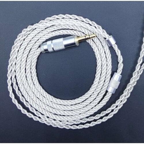 100%New Anti-oxidation eight-strand single crystal copper silver-plated earphone upgrade cable 0.78mm mmcx Droshipping stock