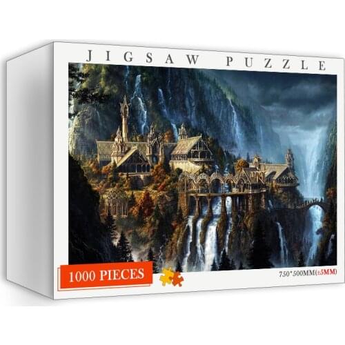 1000 Pieces Wooden Puzzles The Elf Castle Puzzles for Adults Toys Rivendell Jigsaw Puzzle 1000 Pieces Brain Teaser Puzzles Toys