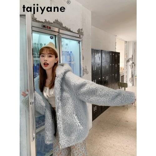 2002 Clothes Winter Women Real Fur Coat Woman 100% Wool Jackets Female Lamb Fur Hooded Parkas Mujeres Abrigos TN1584