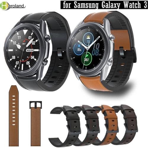 22mm WatchStrap leather for Samsung Galaxy Watch 3 45mm Quick Release Watchband 20mm Wristband for Samsung Galaxy Watch 3 41mm