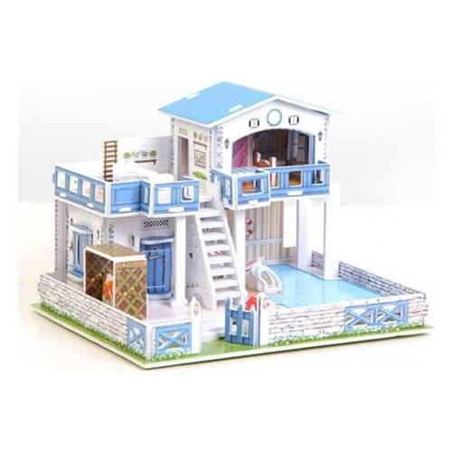 Mylb 3D Wood Puzzle DIY Model Kids Toy House Puzzle,puzzle 3d building,wooden puzzles Free Shipping