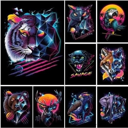 5D Diy Diamond Painting Wolf Lion Owl Tiger Animal Embroidery Full Drill Cross Stitch Mosaic Pictures Home Decor Handmade Gifts