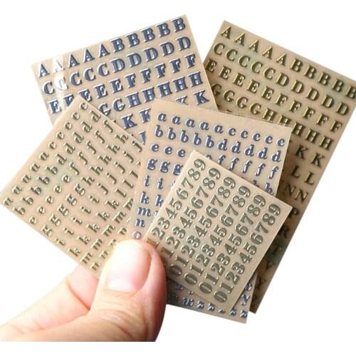 Letter Sticker,Number Fillers, Alphabet Self Adhesive for Resin Inserts Art Accessories Fillers，DIY,Greeting Cards Decoration