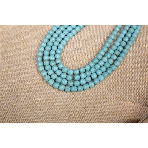 Turqoise Natural Stone Beads 4/6/8/10/12/14mm Blue Round Crystal Quartz Loose Beads DIY Bead Bracelet Craft Jewelry Components