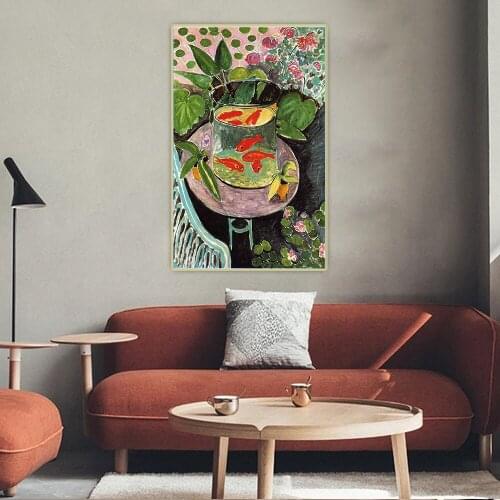 Citon Henri Matisse《Goldfish》Canvas Art Oil Painting Artwork Poster Picture Wall Decor Home Living room Decoration