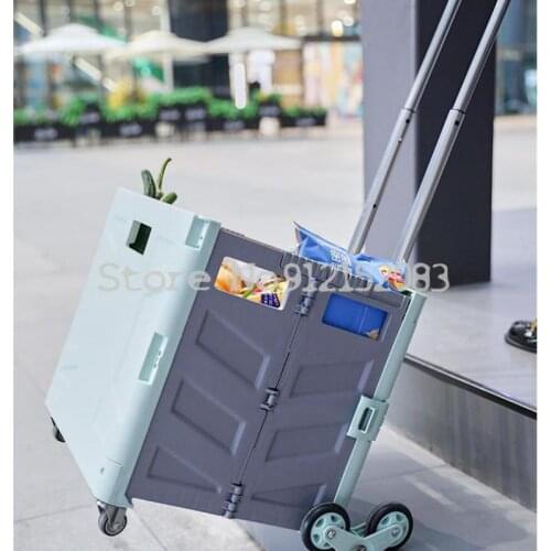 Home Artifact Shopping Cart Grocery Shopping Cart Small Cart Express Cart Folding Portable Small Trailer Trolley Trolley