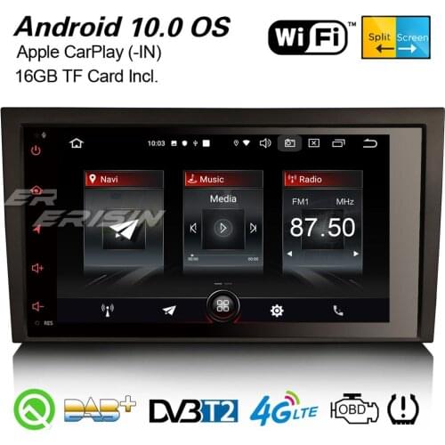 Erisin 2778 3-UI Android 10.0 DAB+GPS WiFi CarPlay Car Stereo TPMS Bluetooth DVR Canbus DVB-T For AUDI A4 S4 RS4 RNS-E SEAT EXEO