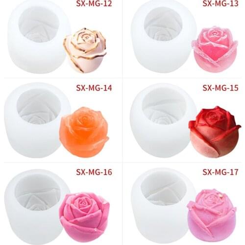 1pcs 3d Rose Diy Ice Maker Ice Cube Tray Jelly Chocolate Mousse Food Grade Silicone Soap Candle Mold Whiskey Wine Kitchen Tool
