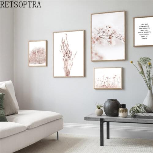 Nature Plant Flower Winter Landscape Canvas Prisnt Painting Nordic Poster Botanical Print Wall Art Picture Home Decoration