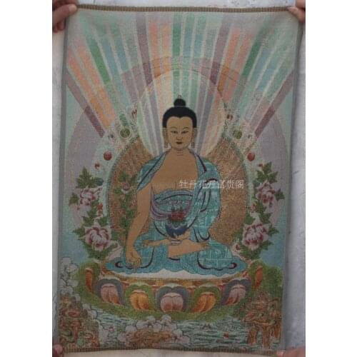 Chinese Antique collection the Thangka embroidery Shakya Muni diagram /1