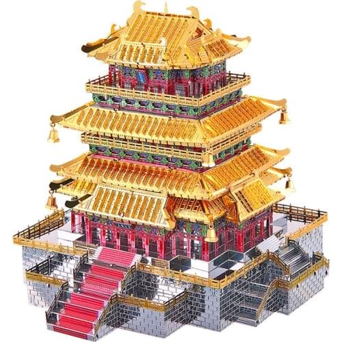 MMZ MODEL Piececool 3D Metal Puzzle Guanque Tower ArchitectureDIY Assemble Model Kits Laser Cut Jigsaw Building Toy Gift