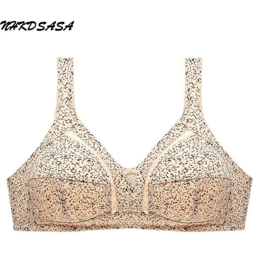 NHKDSASA Womens Large Size Bra Ultimate Lift And Support Wire Free Female Cotton Soft Bralette Top Underwear Bra Brassiere
