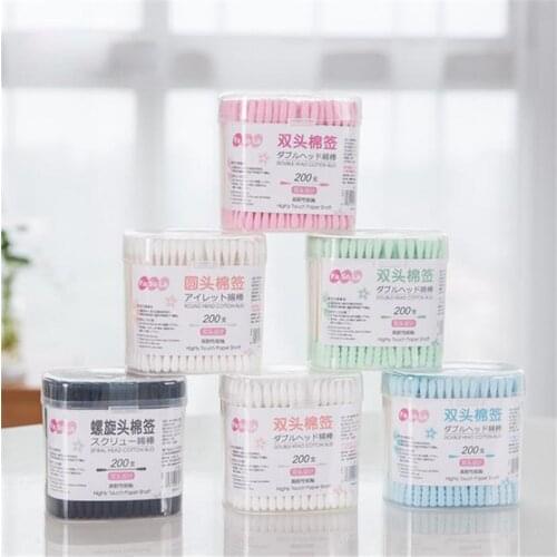 Disposable Makeup Cotton Swabs Eyelash Extension Mini Individual Applicators Home Mascara Brush Cotton Soft Swab 200 PCS/Pack