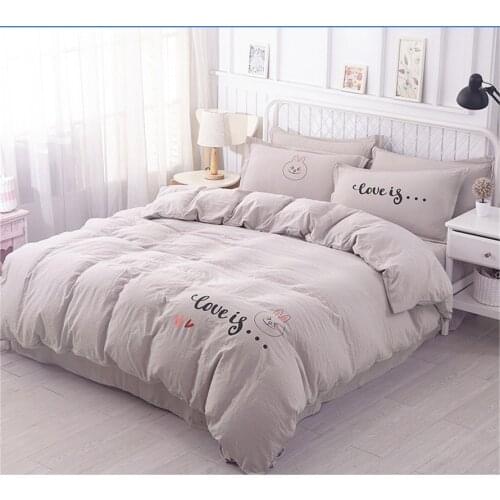 Solid Color Reactive Printing King Queen Full Twin Single Size -bed Linen Bedding Set Bedclothes Duvet Cover Sheet Pillowcases
