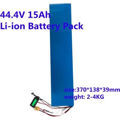 Rechargeable 44.4V 15Ah Lithium Ion Battery With BMS 12S 18650 Li-ion Cell For E-Longboard Skateboard Surfboard +2A Charger