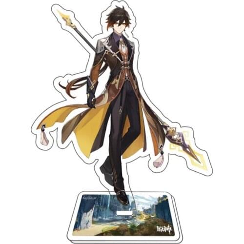 Hot Game Genshin Impact Zhongli Qiqi Character Acrylic Figure Stand Model Plate Desk Decor Barbara Cute Standing Sign Great