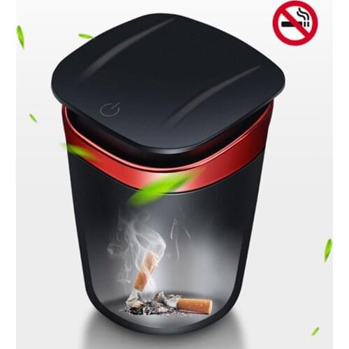 Portable Car Ashtray with LED Light Garbage Storage Cup Container with Lid Flame Retardant Vehicle Cigar Holder Ash Cup for Home
