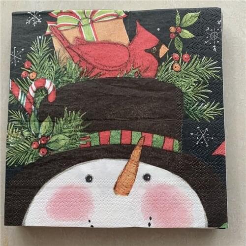 Christmas paper napkins serviettes decoupage decor wedding party festival cocktail santa Claus snow man tree deer bear elfin