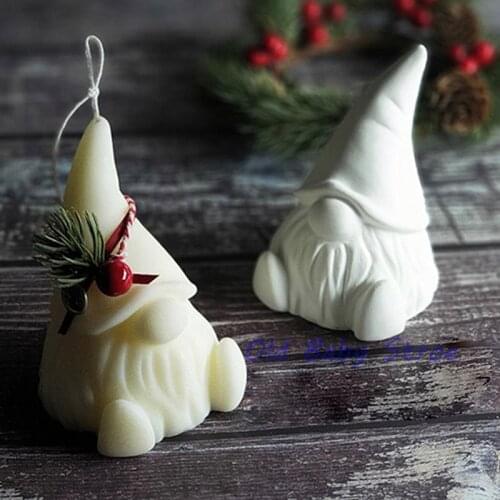 3D Pointed Hat Elf Silicone Mold Bearded Dwarf Shape Design Candle Mold Making Handmade Christmas Gifts For Candles