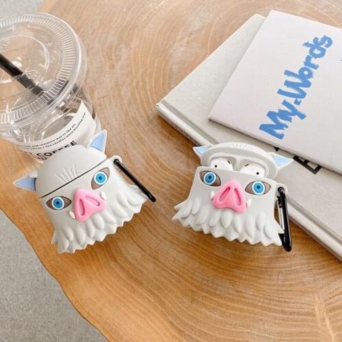 3D Japan Anime funny pig head Silicone Case for Apple Airpods pro 1 2 Wireless bluetooth headset Charging box Protective Cover