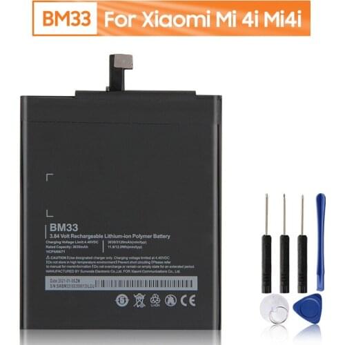 Xiao Mi Original Replacement Phone Battery BM33 For Xiaomi 4i Mi4i BM33 Authentic Rechargeable Battery 3120mAh