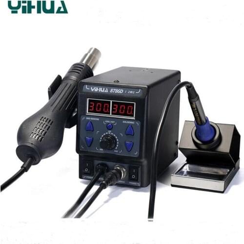 Upgraded version YIHUA 8786DI 2 in 1 hot air desoldering station Precision double digital display desoldering station