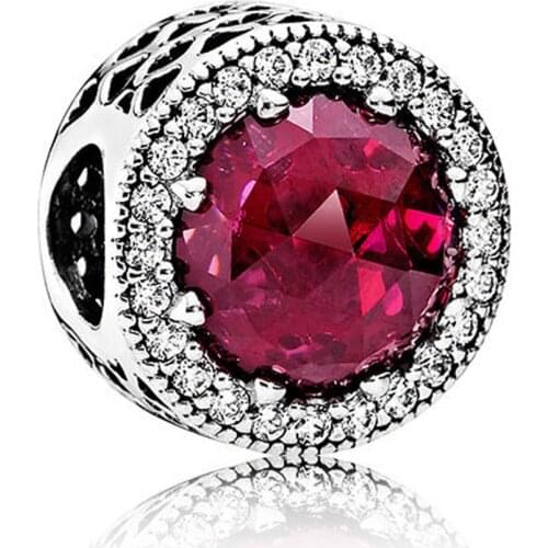 Sparkling Transparent Red Opal Beads Suitable For Pandora Snake Bone Chain Bracelet Ladies Dly Jewelry