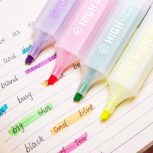 Jumbo Size Mild Color Highlighter Pen for Paper Fax Copy Spot Liner Marker Office Accessories School Supplies H6070
