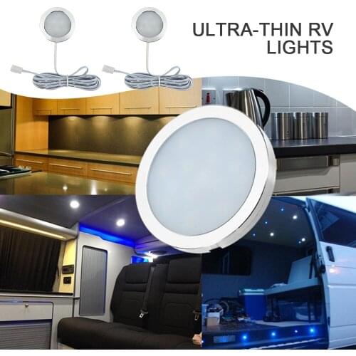 2W 12V LED Recessed Downlight Lighting Interior Roof Ceiling Lights Closet Lights Suitable Motorhomes Trailers Car Accessories