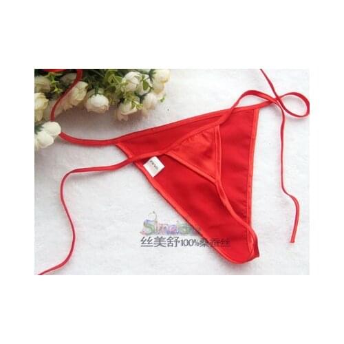 Womens silk 100% silk bandage lacing sistance shorts t panties thong